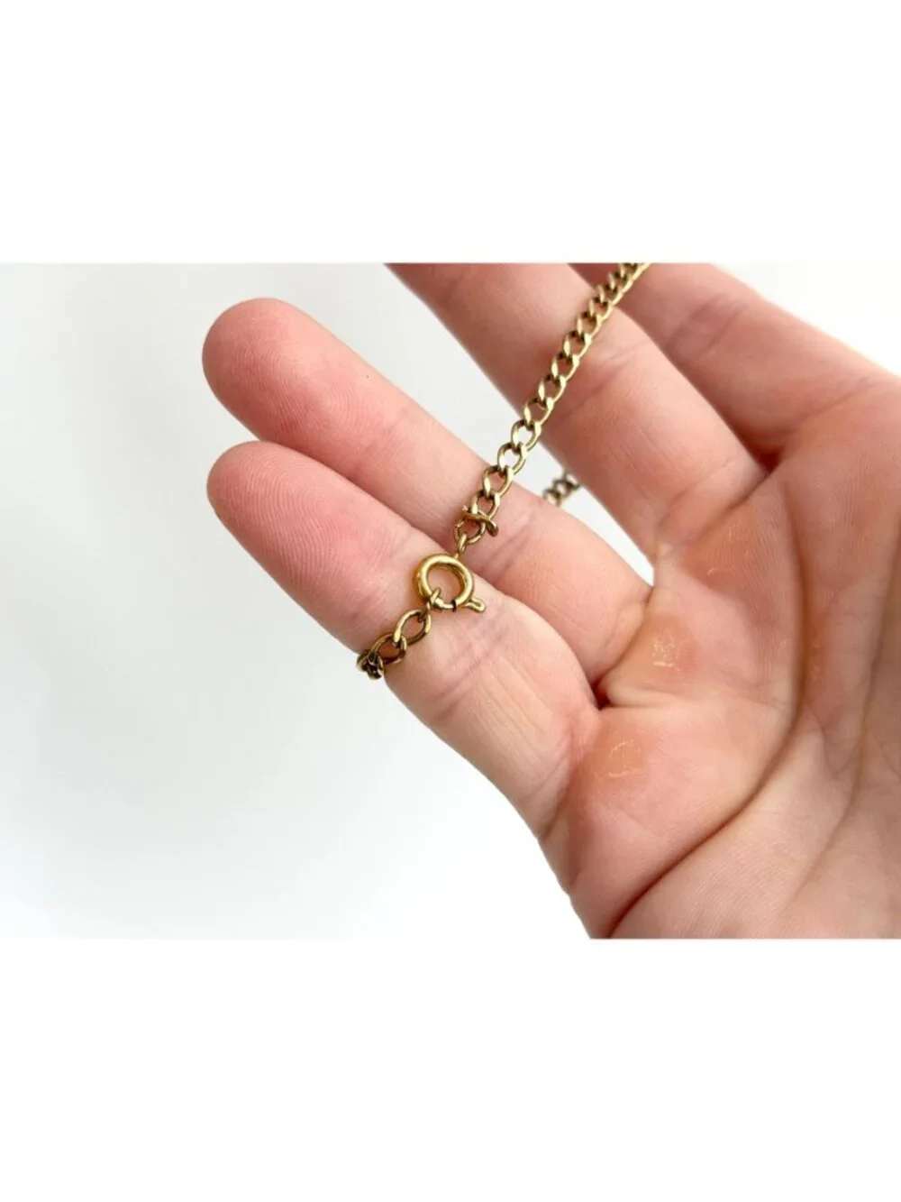 Heart Shaped Chainlink 80's Vintage Curb Chain Panel Bracelet